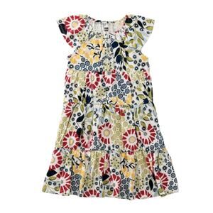 Tea Collection NWT Flutter Sleeve Tiered Midi Dress. Indian Seaside Garden. 2.